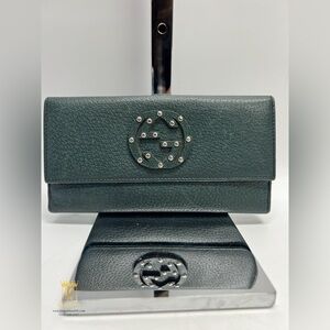 Gucci soho studded continental wallet